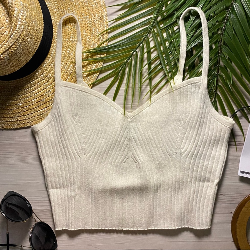 RVCA Silhouette Sweater Tank Top in Natural